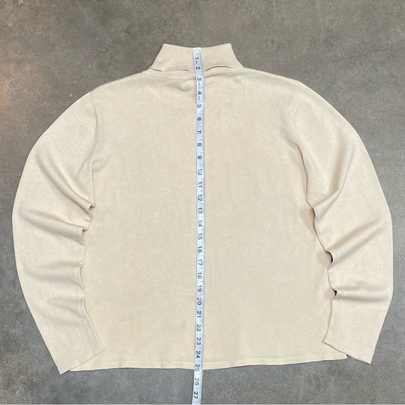 Pendleton Classic Cream Silk Blend Sweater Long Sleeve Mock Turtle Neck - Picture 7 of 8